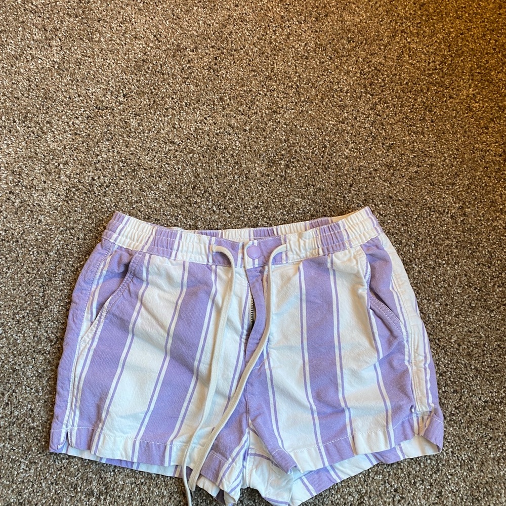 American Eagle Striped Purple and White Women's Shorts